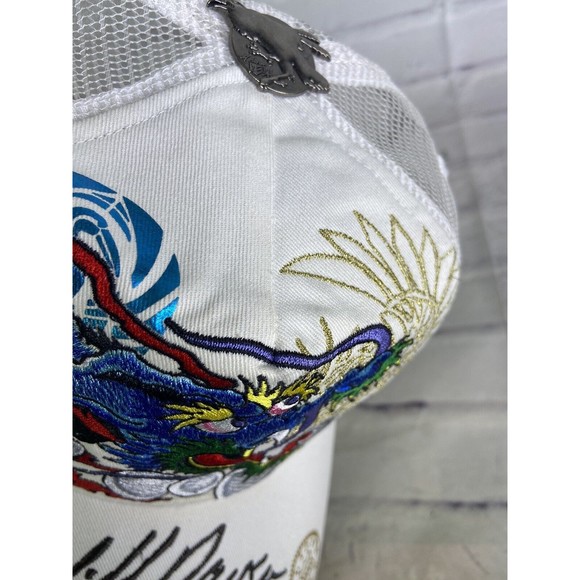 Cliff Raven Artwear Dragon Hardy Tattoo Embroidered Mesh Back Snapback Hat Cap - Picture 8 of 11